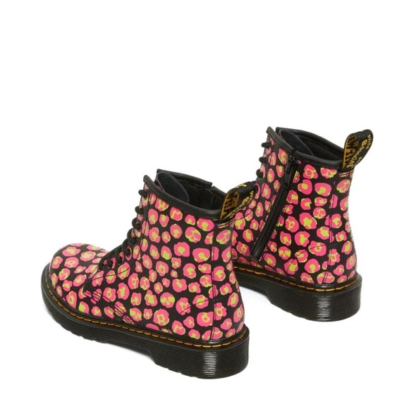 DR MARTENS Youth Pink Loud Leopard Hydro Leather Lace Up Boot NEW! Youth Size 2 - Picture 5 of 13